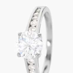 Bague Solitaire Tatjana Or Blanc Oxyde De Zirconium