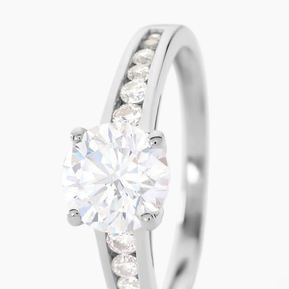 Bague Solitaire Tatjana Or Blanc Oxyde De Zirconium