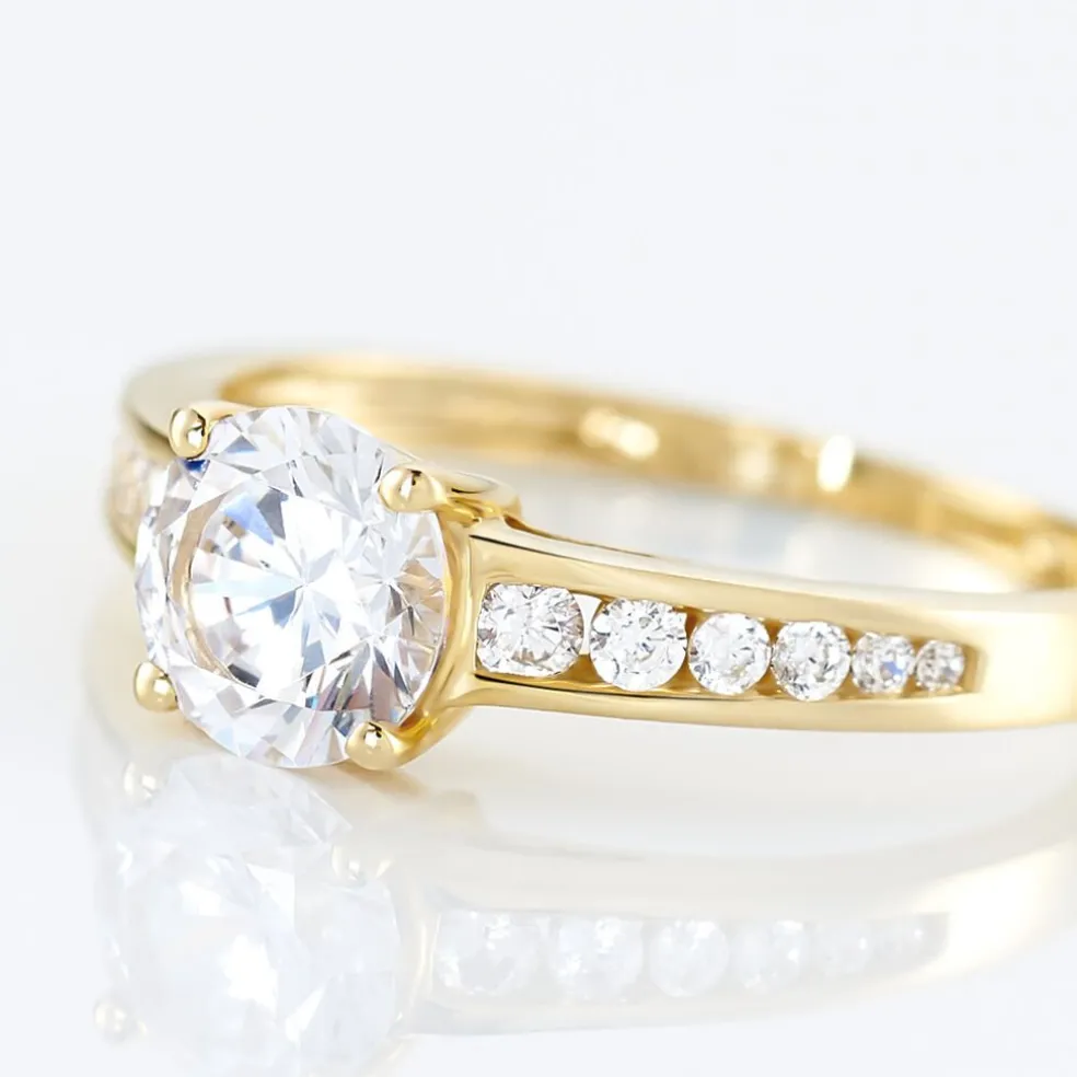 Bague Solitaire Tatjana Or Blanc Oxyde De Zirconium