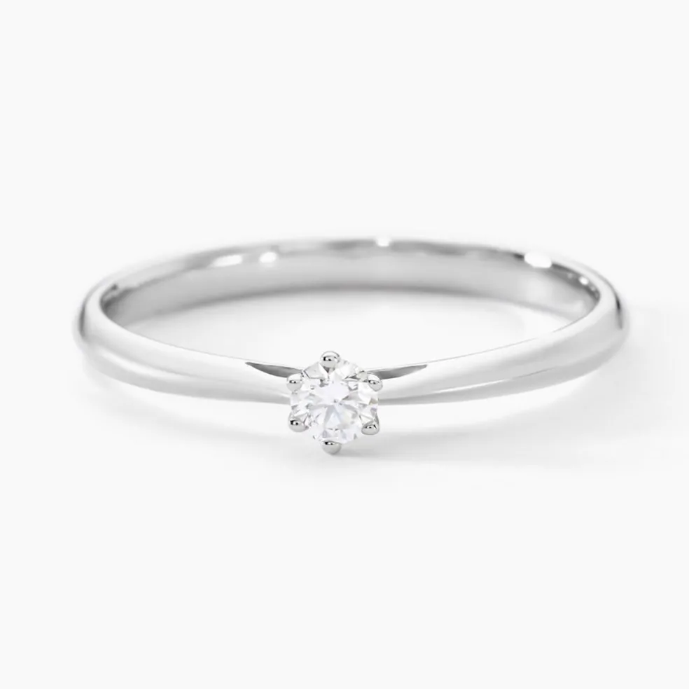 Bague Solitaire Veronika Or Blanc Diamant
