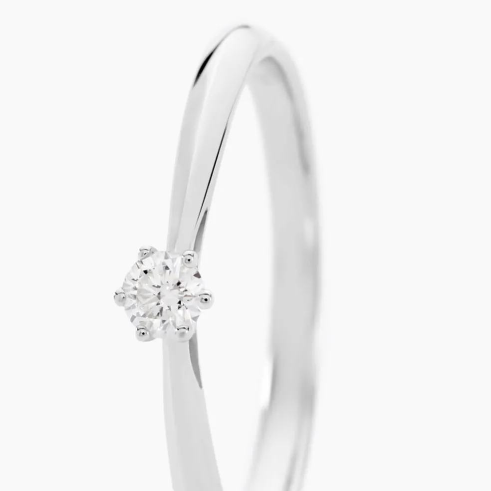 Bague Solitaire Veronika Or Blanc Diamant