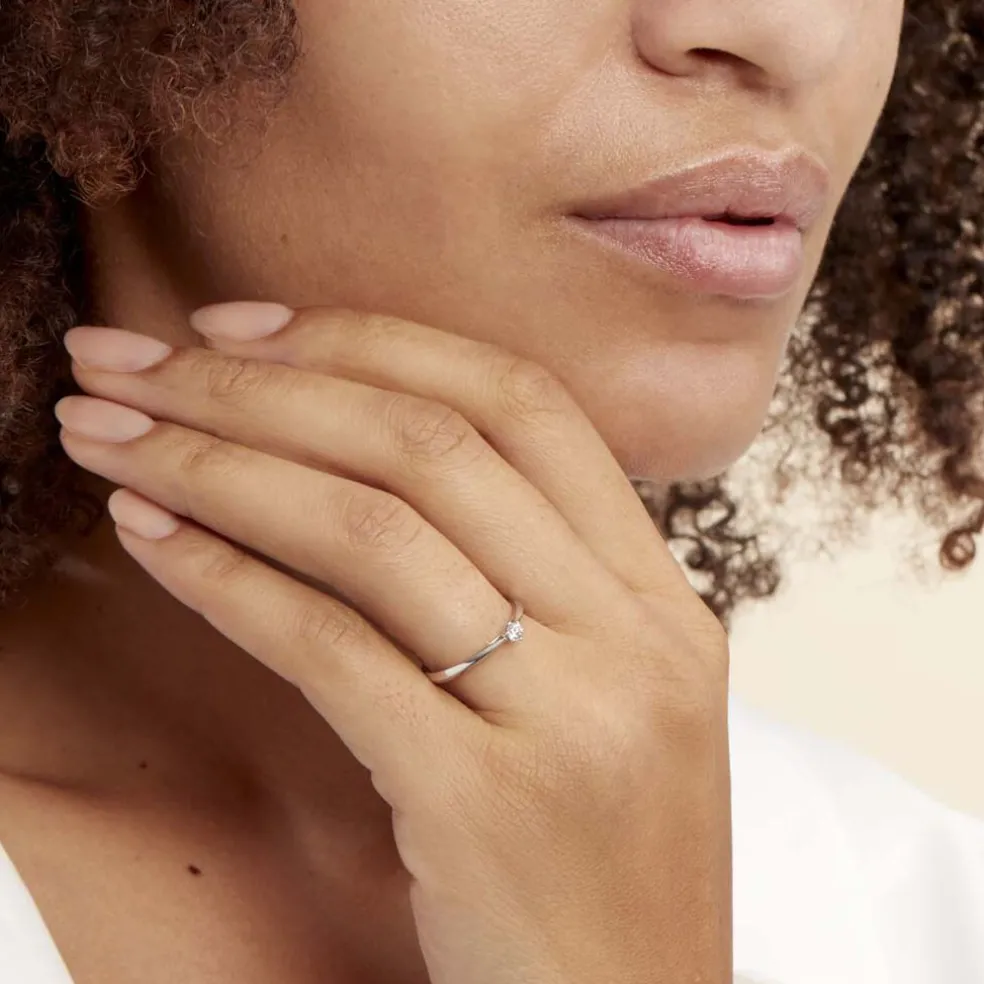 Bague Solitaire Veronika Or Blanc Diamant