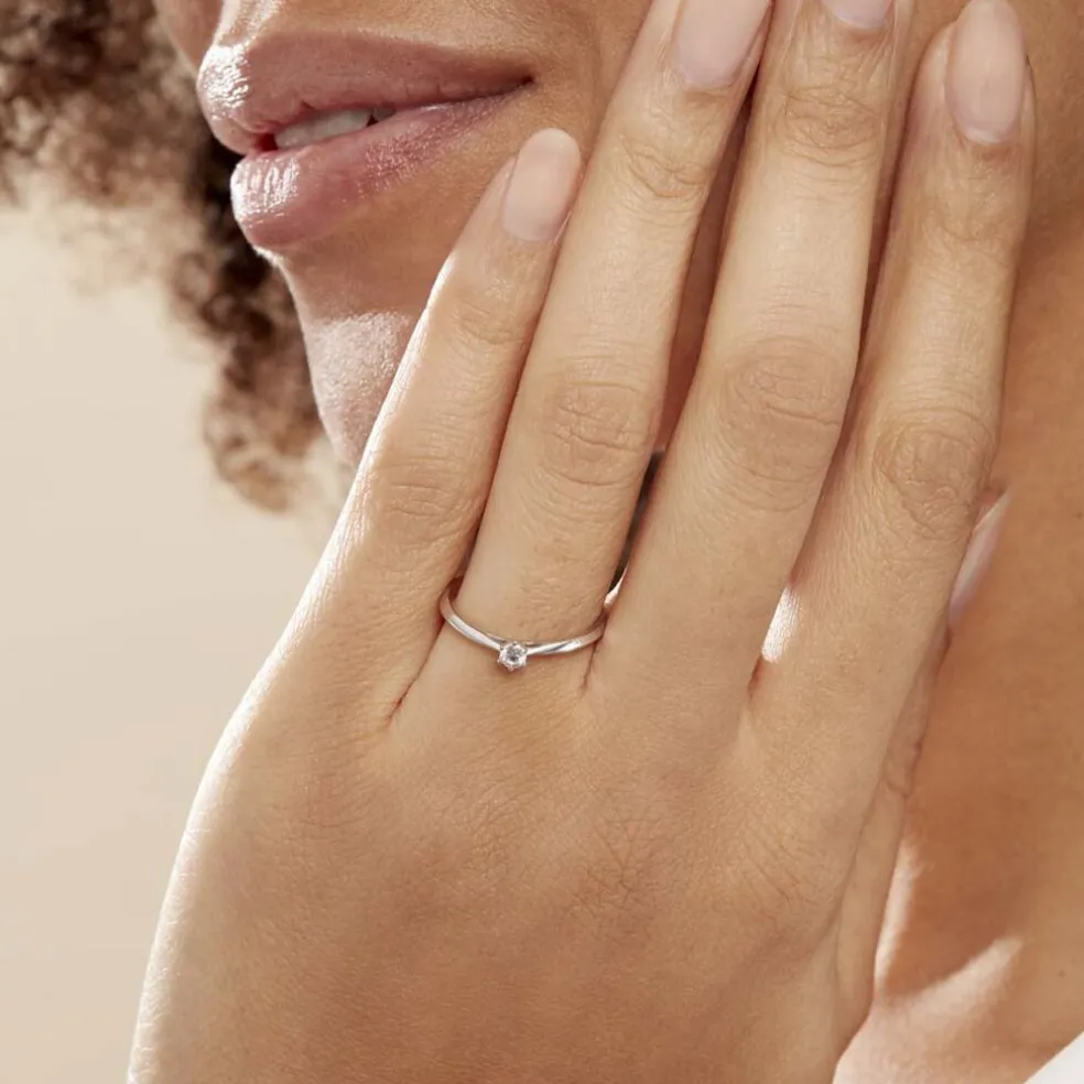 Bague Solitaire Veronika Or Blanc Diamant