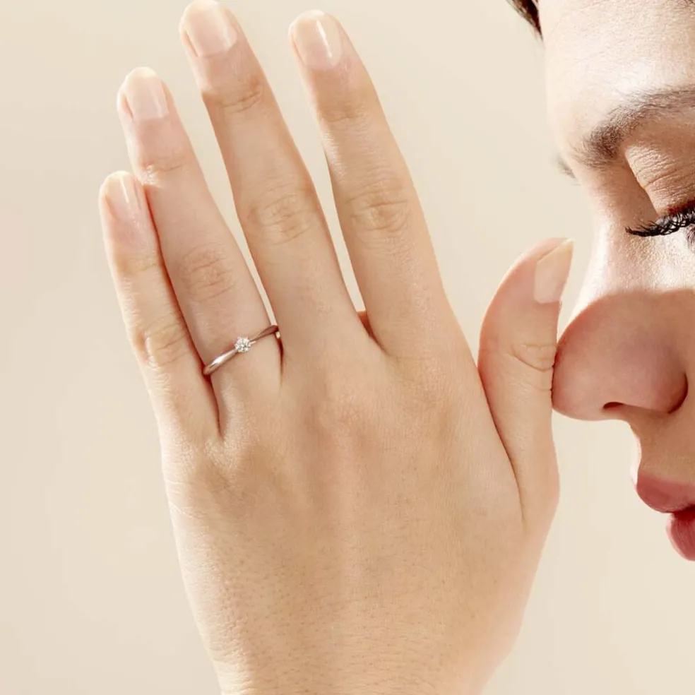 Bague Solitaire Veronika Or Blanc Diamant