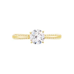 Bague Solitaire Veronique-marie Or Jaune Oxyde De Zirconium