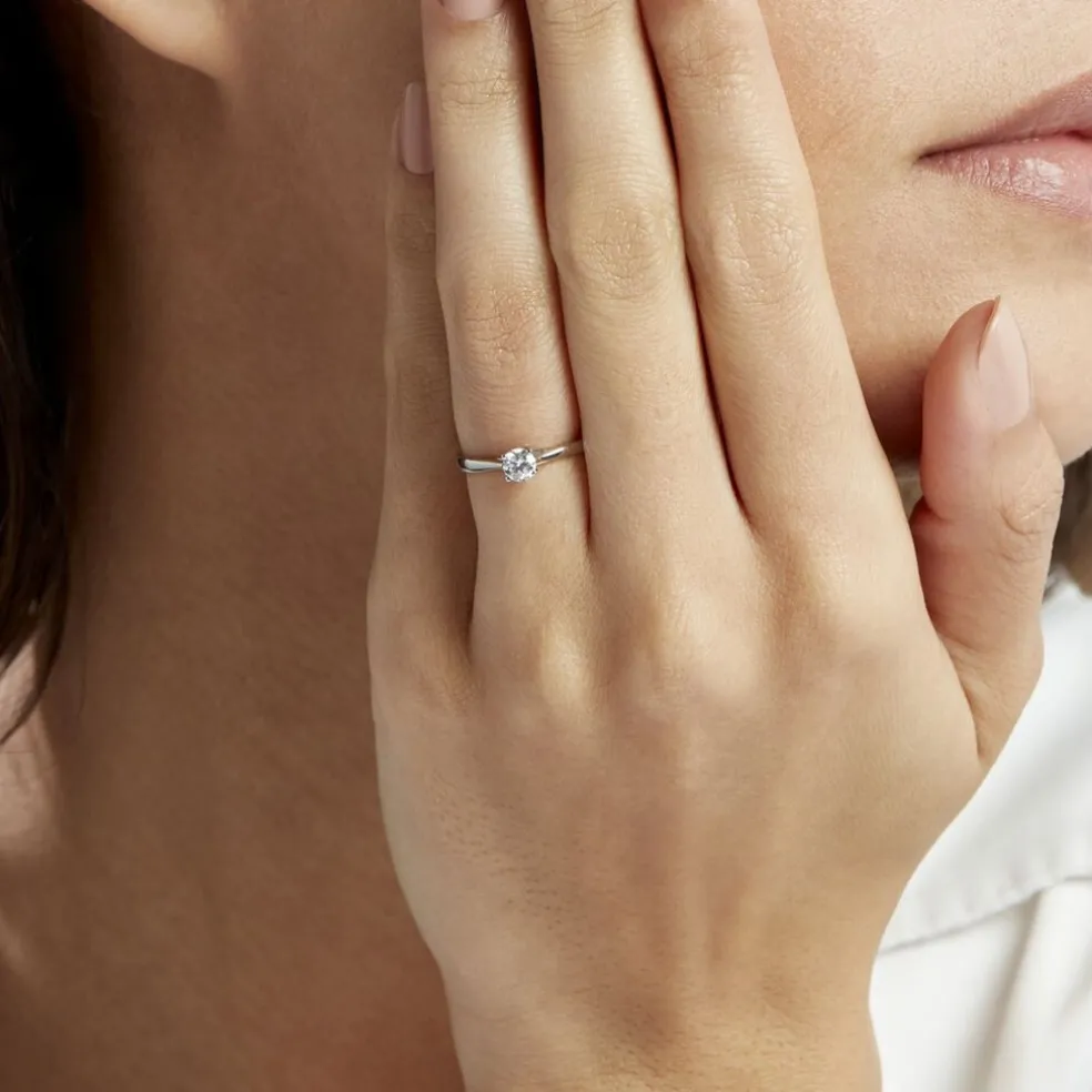 Bague Solitaire Victoria Platine Blanc Diamant