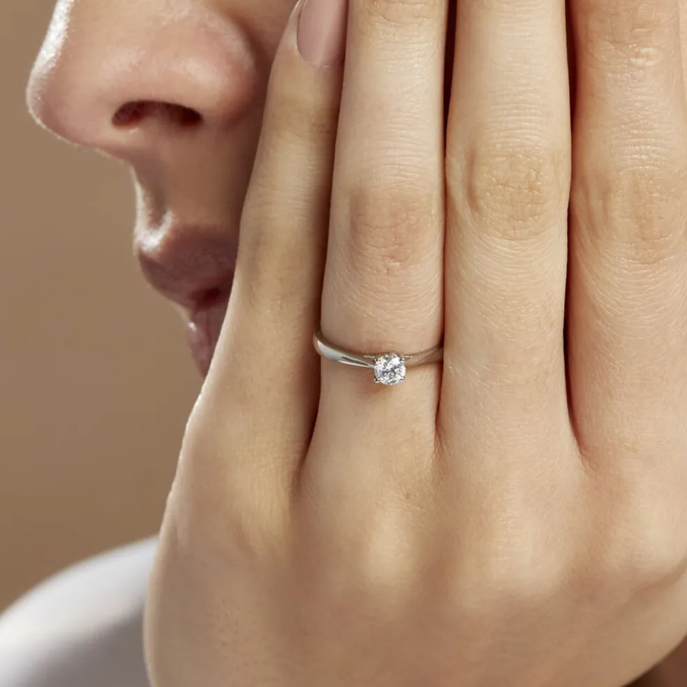 Bague Solitaire Victoria Platine Blanc Diamant