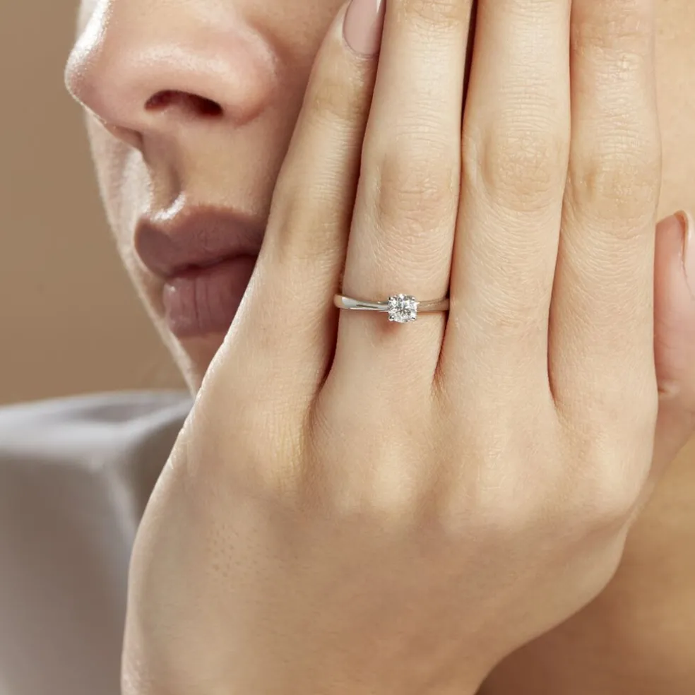 Bague Solitaire Victoria Platine Blanc Diamant