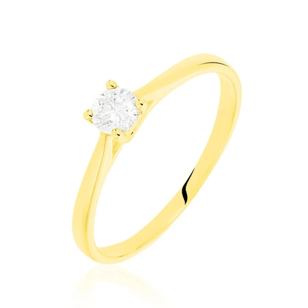 Bague Solitaire Victoria Or Jaune Diamant