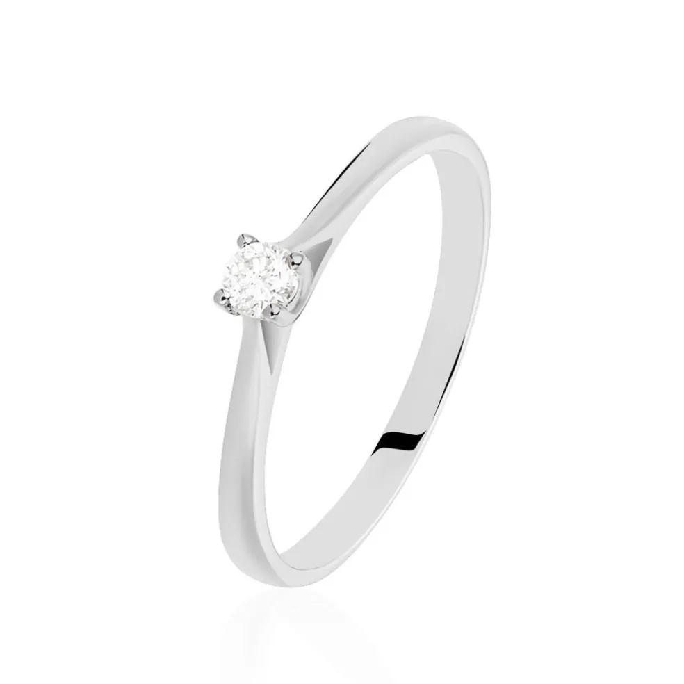 Bague Solitaire Victoria Or Blanc Diamant