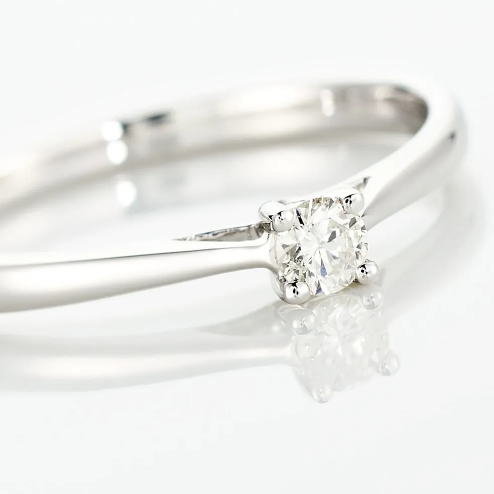 Bague Solitaire Victoria Or Blanc Diamant