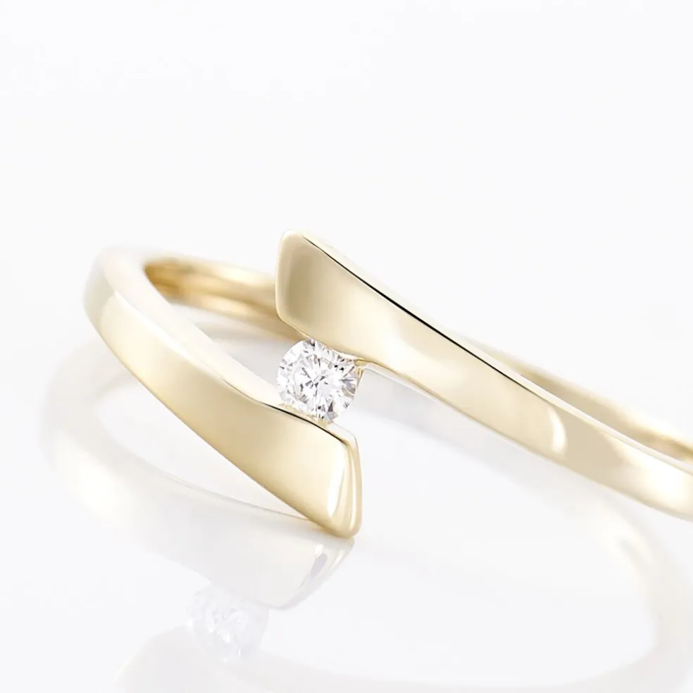 Bague Solitaire Vinca Or Jaune Diamant