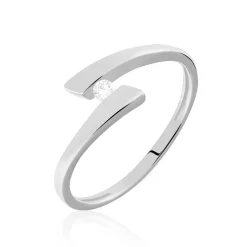 Bague Solitaire Vinca Or Blanc Diamant