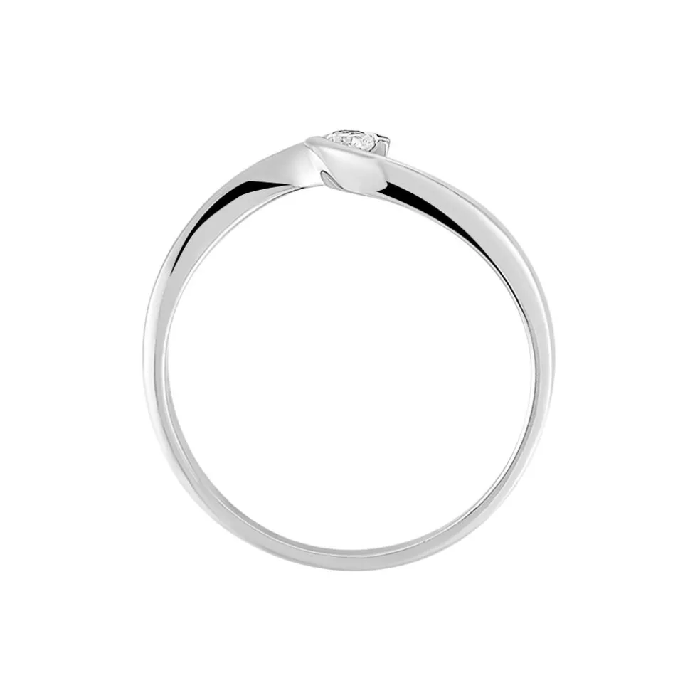 Bague Solitaire Vrille Or Blanc Diamant