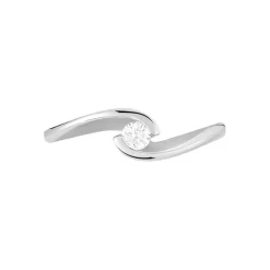 Bague Solitaire Vrille Or Blanc Diamant