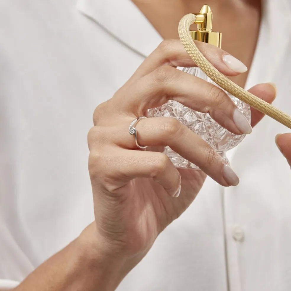 Bague Solitaire Vrille Or Blanc Diamant