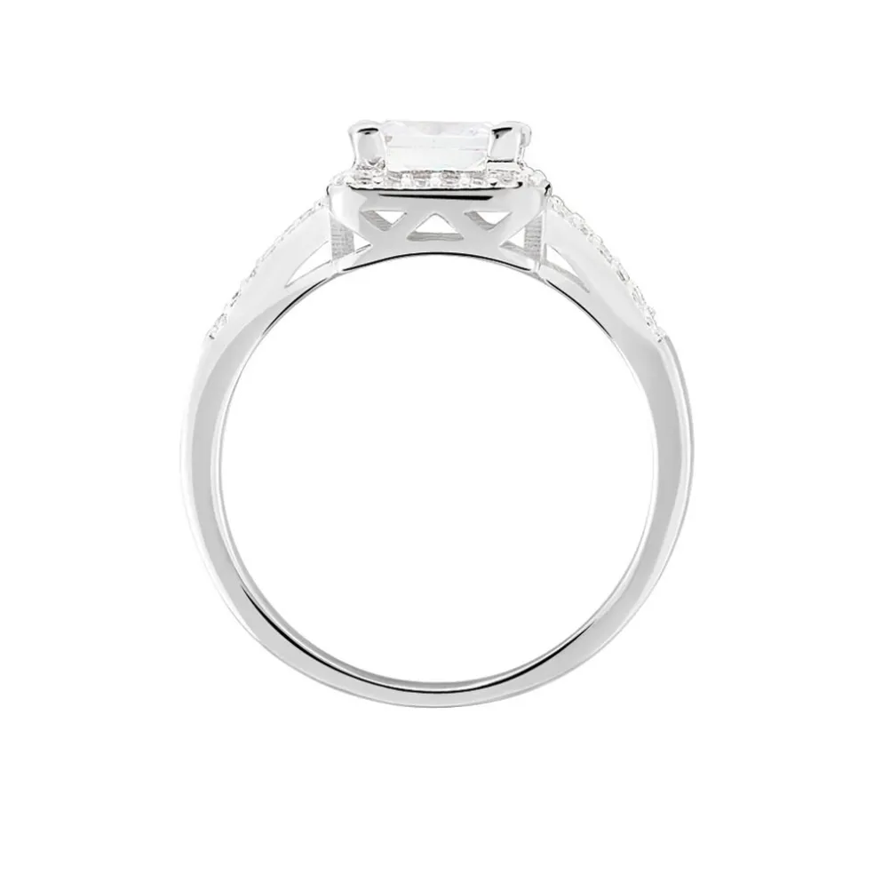 Bague Solitaire Wilona Argent Blanc Oxyde De Zirconium