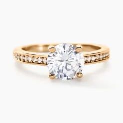 Bague Solitaire Zoura Plaqué Or Jaune Oxyde De Zirconium