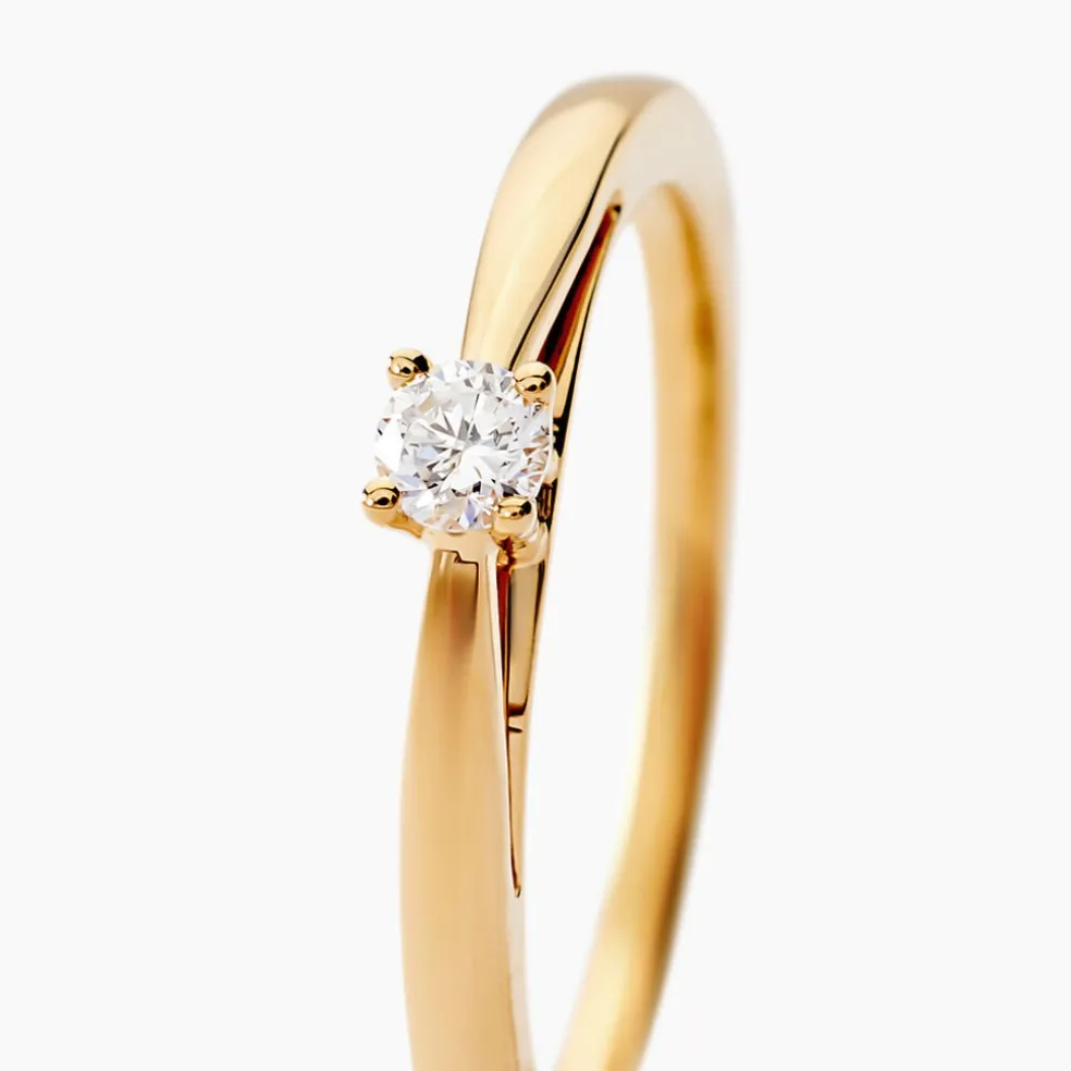 Bague Soltaire Iris Or Jaune Diamant