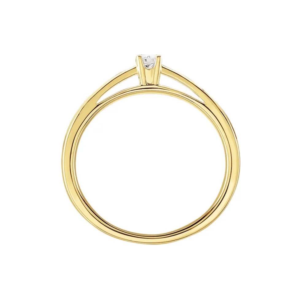 Bague Soltaire Iris Or Jaune Diamant