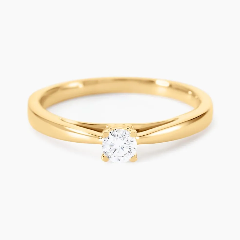 Bague Soltaire Iris Or Jaune Diamant