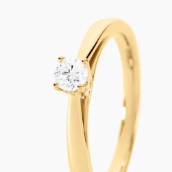 Bague Soltaire Iris Or Jaune Diamant