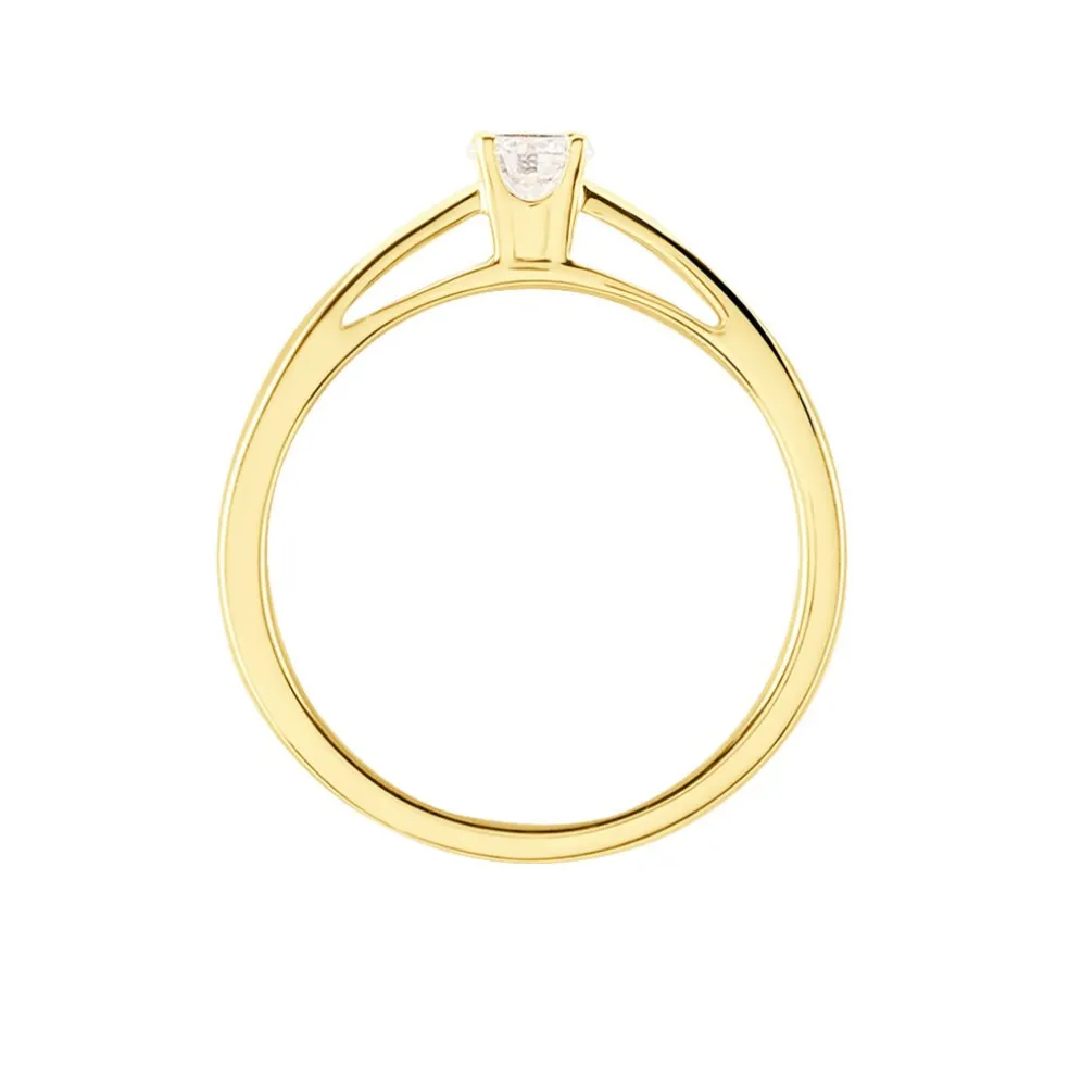 Bague Soltaire Iris Or Jaune Diamant