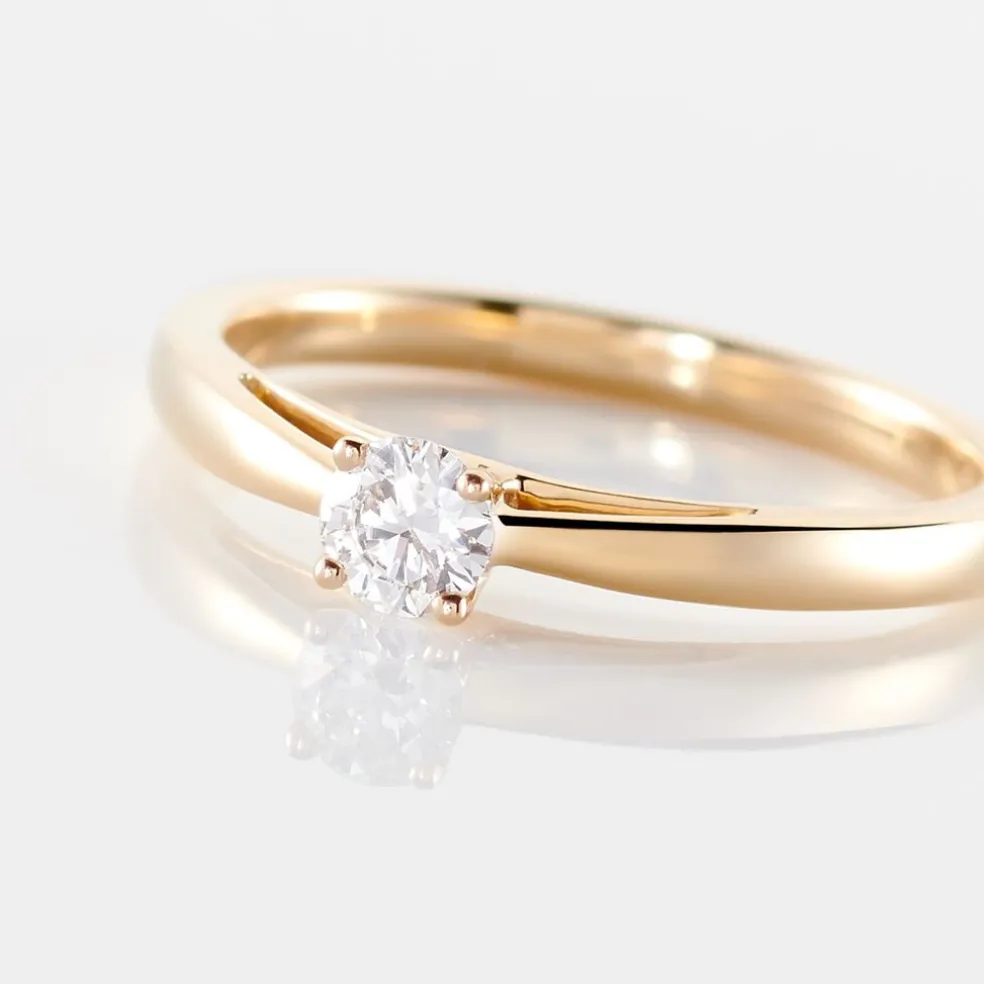 Bague Soltaire Iris Or Jaune Diamant