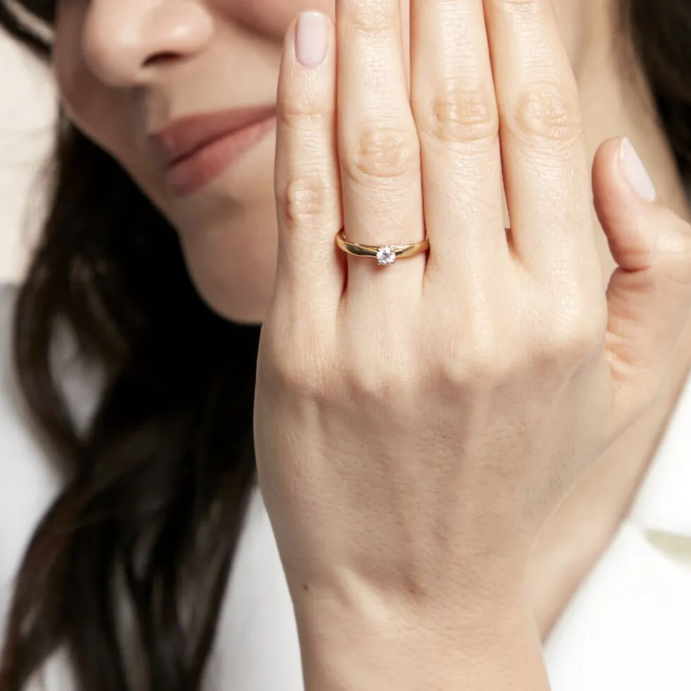 Bague Soltaire Iris Or Jaune Diamant