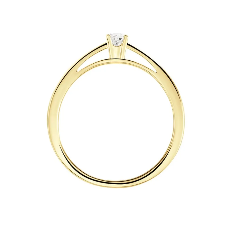 Bague Soltaire Iris Or Jaune Diamant