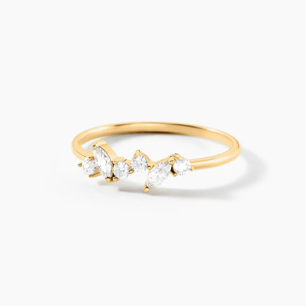 Bague Sparkle Or Jaune Oxyde De Zirconium