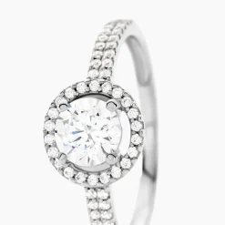 Bague Stelila Or Blanc Oxyde De Zirconium