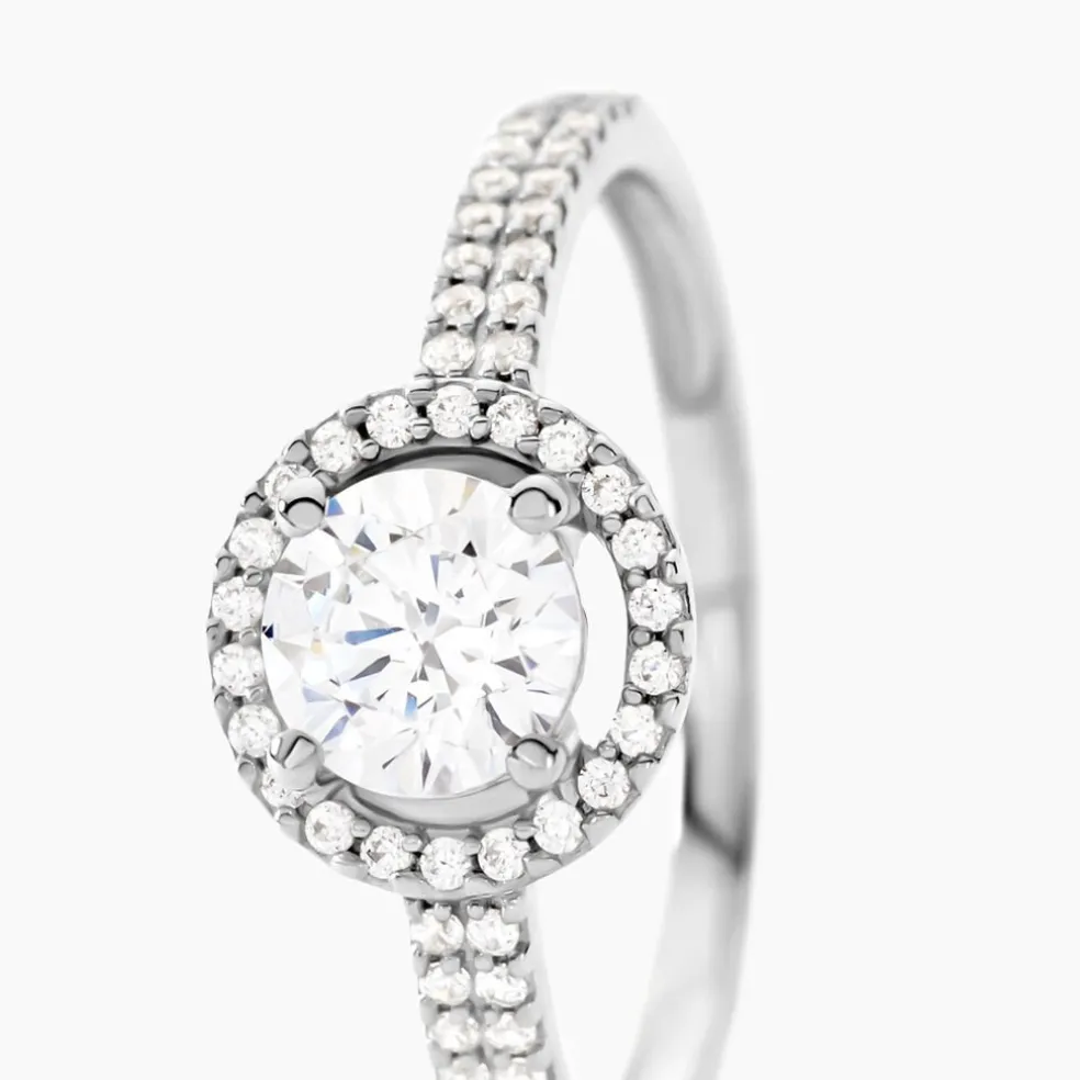 Bague Stelila Or Blanc Oxyde De Zirconium