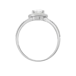 Bague Stelila Or Blanc Oxyde De Zirconium