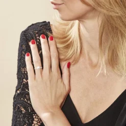 Bague Stelila Or Blanc Oxyde De Zirconium