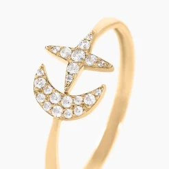 Bague Stellar Or Jaune Oxyde De Zirconium