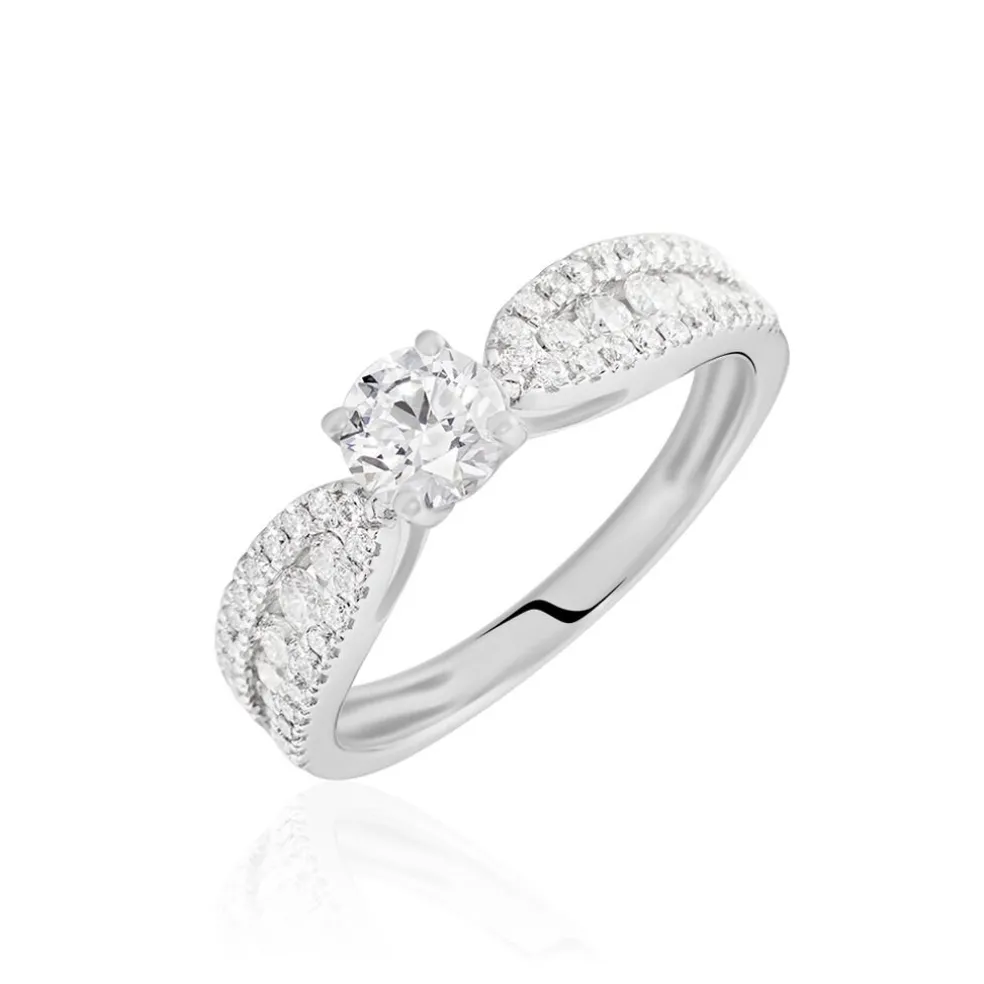 Bague Stockholm Ld Platine Blanc Diamant Synthétique