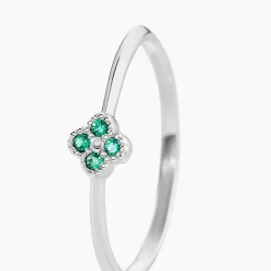 Bague Taha Argent Blanc Spinelle