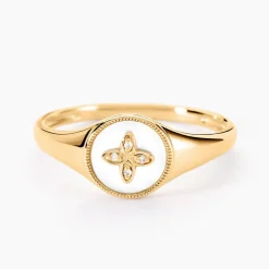 Bague Talisman Or Jaune Nacre Diamant