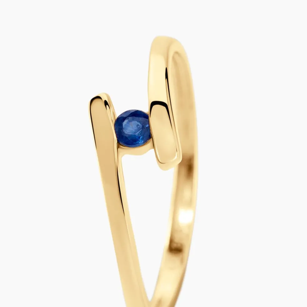 Bague Tamyra Serti Couteau Or Jaune Saphir