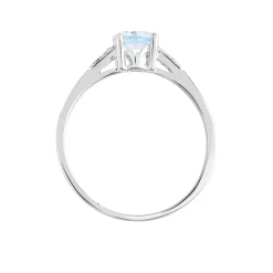 Bague Tarente Or Blanc Topaze Et Oxyde De Zirconium