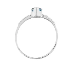 Bague Teresa Or Blanc Topaze Et Diamant