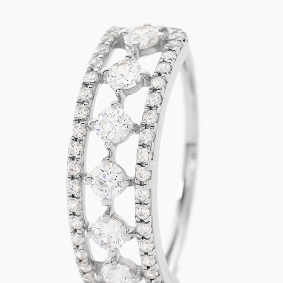 Bague The Crown Or Blanc Oxyde De Zirconium