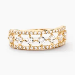 Bague The Crown Or Jaune Oxyde De Zirconium