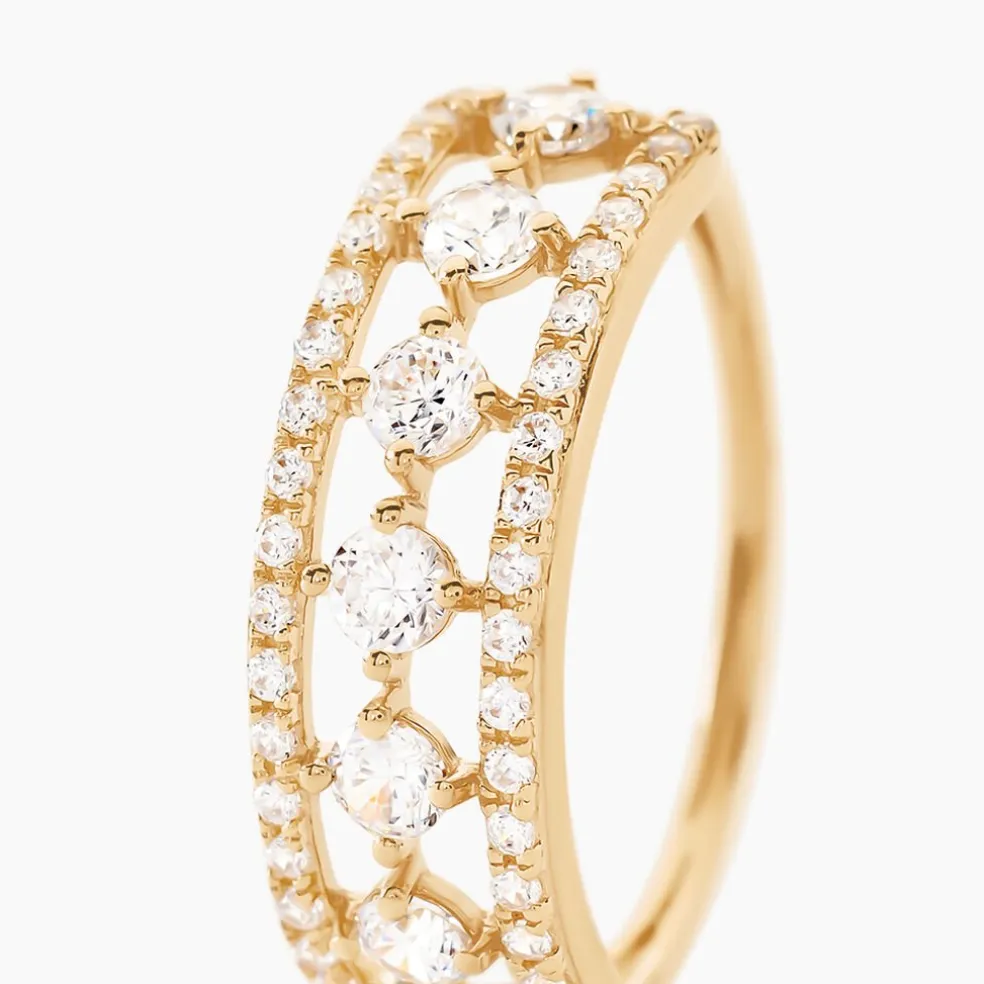 Bague The Crown Or Jaune Oxyde De Zirconium