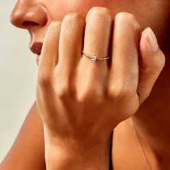 Bague Thelonius Or Jaune Diamant Synthétique