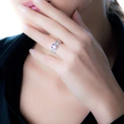 Bague Tina Or Blanc Rubis Et Diamant