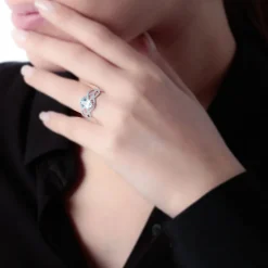 Bague Tina Or Blanc Topaze Et Diamant
