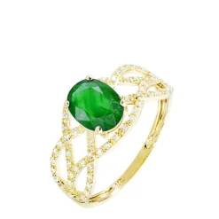 Bague Tina Or Jaune Emeraude Et Diamant