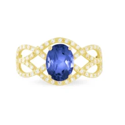 Bague Tina Or Jaune Saphir Et Diamant